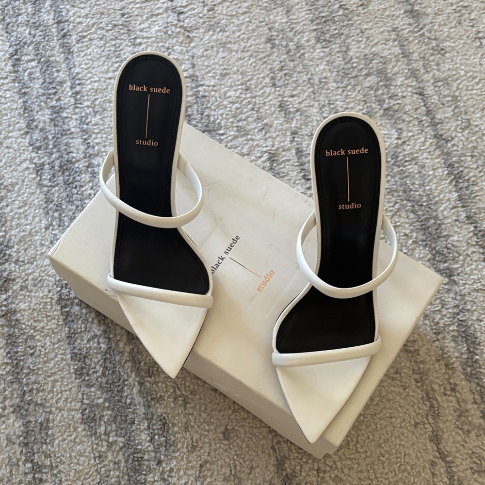 Elegant Black Suede Studio Heels